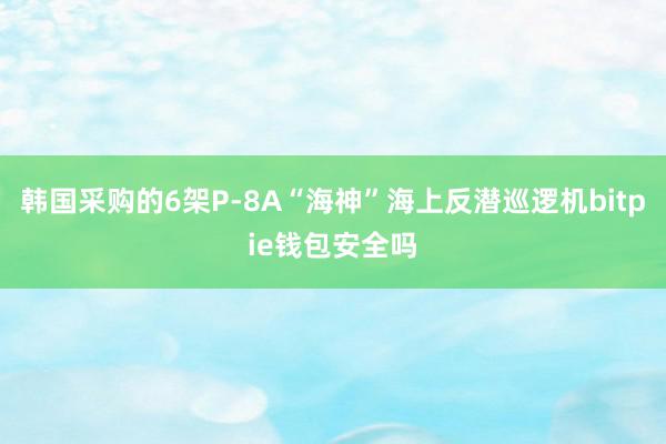 韩国采购的6架P-8A“海神”海上反潜巡逻机bitpie钱包安全吗