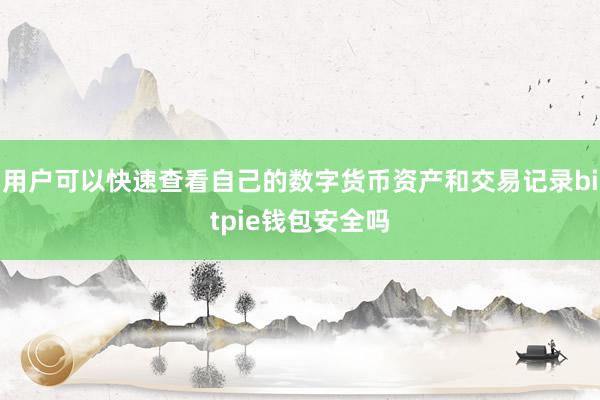 用户可以快速查看自己的数字货币资产和交易记录bitpie钱包安全吗