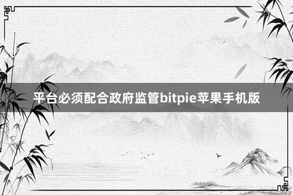 平台必须配合政府监管bitpie苹果手机版