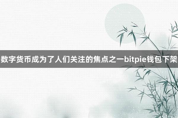 数字货币成为了人们关注的焦点之一bitpie钱包下架