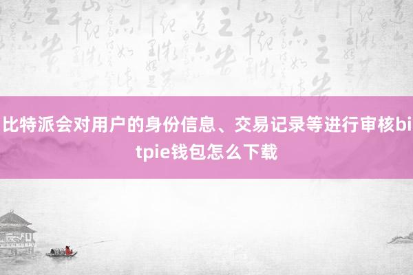 比特派会对用户的身份信息、交易记录等进行审核bitpie钱包怎么下载