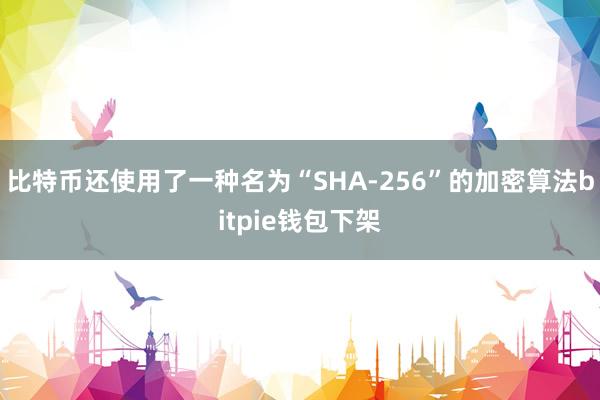 比特币还使用了一种名为“SHA-256”的加密算法bitpie钱包下架