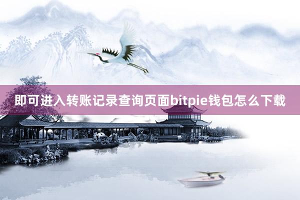 即可进入转账记录查询页面bitpie钱包怎么下载