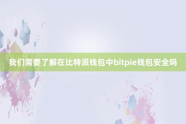 我们需要了解在比特派钱包中bitpie钱包安全吗