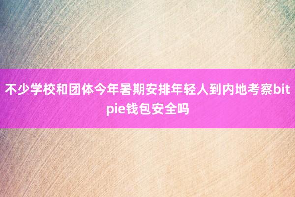 不少学校和团体今年暑期安排年轻人到内地考察bitpie钱包安全吗