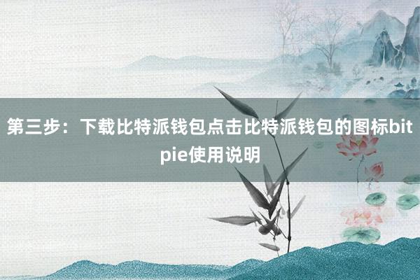 第三步：下载比特派钱包点击比特派钱包的图标bitpie使用说明