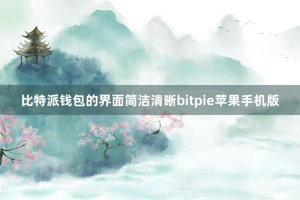 比特派钱包的界面简洁清晰bitpie苹果手机版