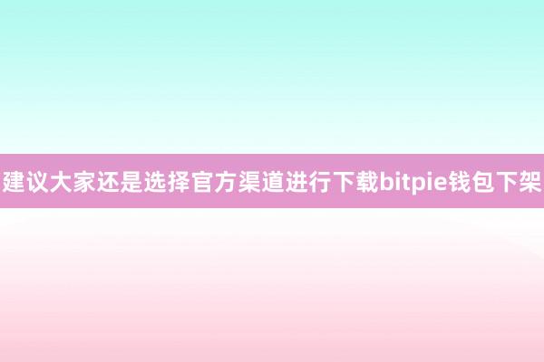 建议大家还是选择官方渠道进行下载bitpie钱包下架