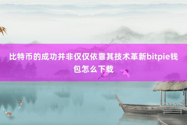 比特币的成功并非仅仅依靠其技术革新bitpie钱包怎么下载