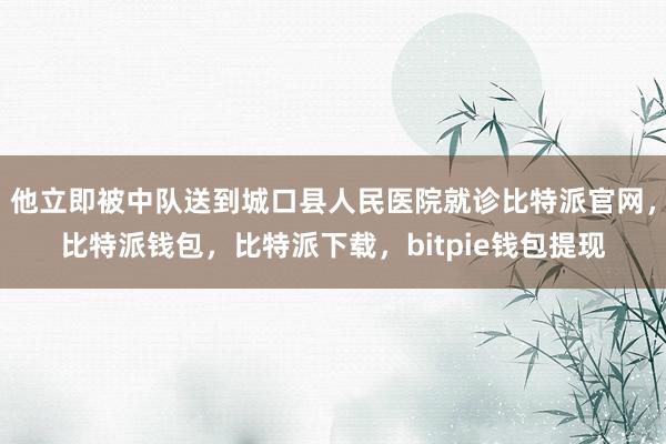 他立即被中队送到城口县人民医院就诊比特派官网，比特派钱包，比特派下载，bitpie钱包提现