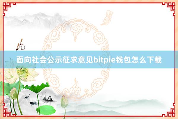 面向社会公示征求意见bitpie钱包怎么下载