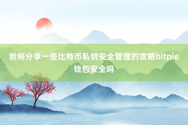 我将分享一些比特币私钥安全管理的攻略bitpie钱包安全吗