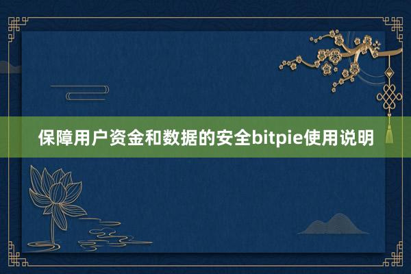 保障用户资金和数据的安全bitpie使用说明