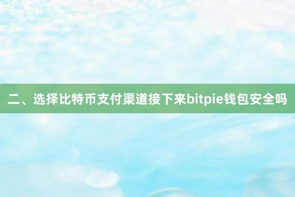 二、选择比特币支付渠道接下来bitpie钱包安全吗