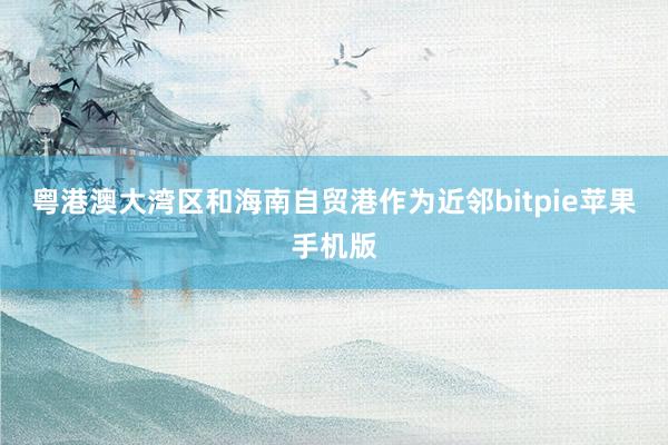 粤港澳大湾区和海南自贸港作为近邻bitpie苹果手机版