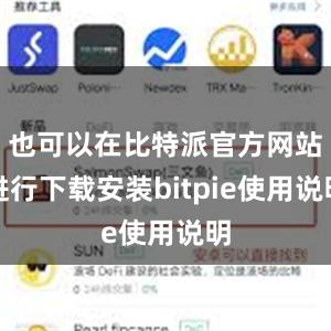 也可以在比特派官方网站进行下载安装bitpie使用说明