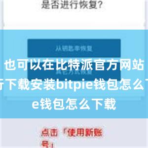 也可以在比特派官方网站进行下载安装bitpie钱包怎么下载