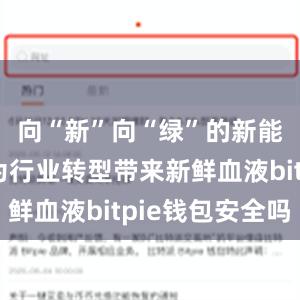 向“新”向“绿”的新能源产业为行业转型带来新鲜血液bitpie钱包安全吗