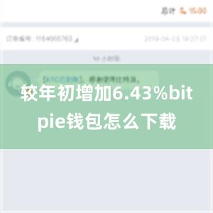 较年初增加6.43%bitpie钱包怎么下载