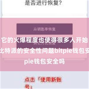 它的火爆程度也使得很多人开始关注比特派的安全性问题bitpie钱包安全吗