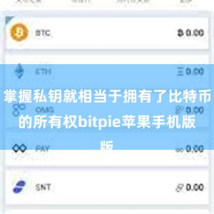 掌握私钥就相当于拥有了比特币的所有权bitpie苹果手机版