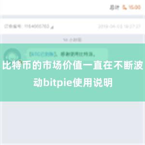 比特币的市场价值一直在不断波动bitpie使用说明