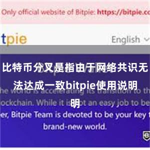 比特币分叉是指由于网络共识无法达成一致bitpie使用说明