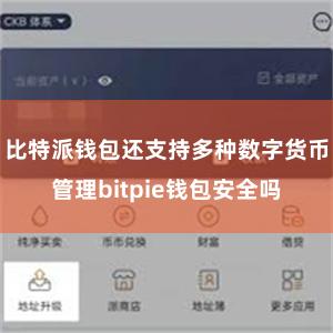 比特派钱包还支持多种数字货币管理bitpie钱包安全吗