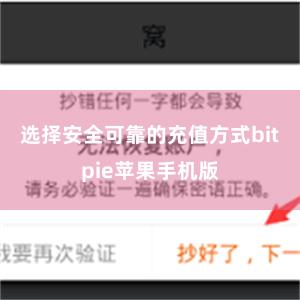 选择安全可靠的充值方式bitpie苹果手机版