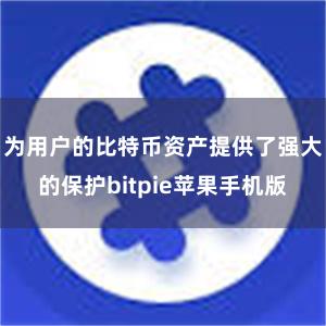 为用户的比特币资产提供了强大的保护bitpie苹果手机版